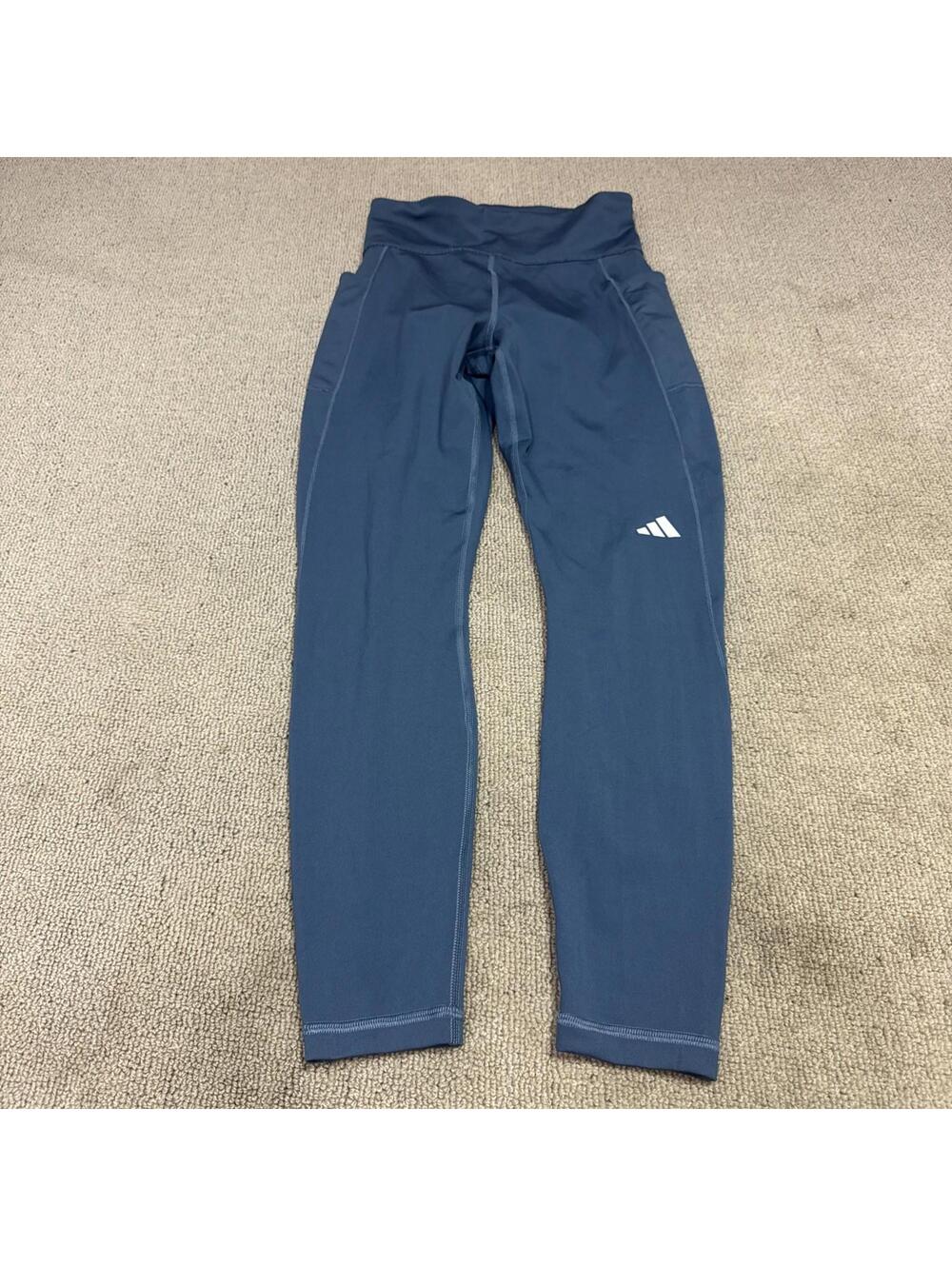 Adidas Running Leggings Aeroready Pockets Blue Women’s Size Small